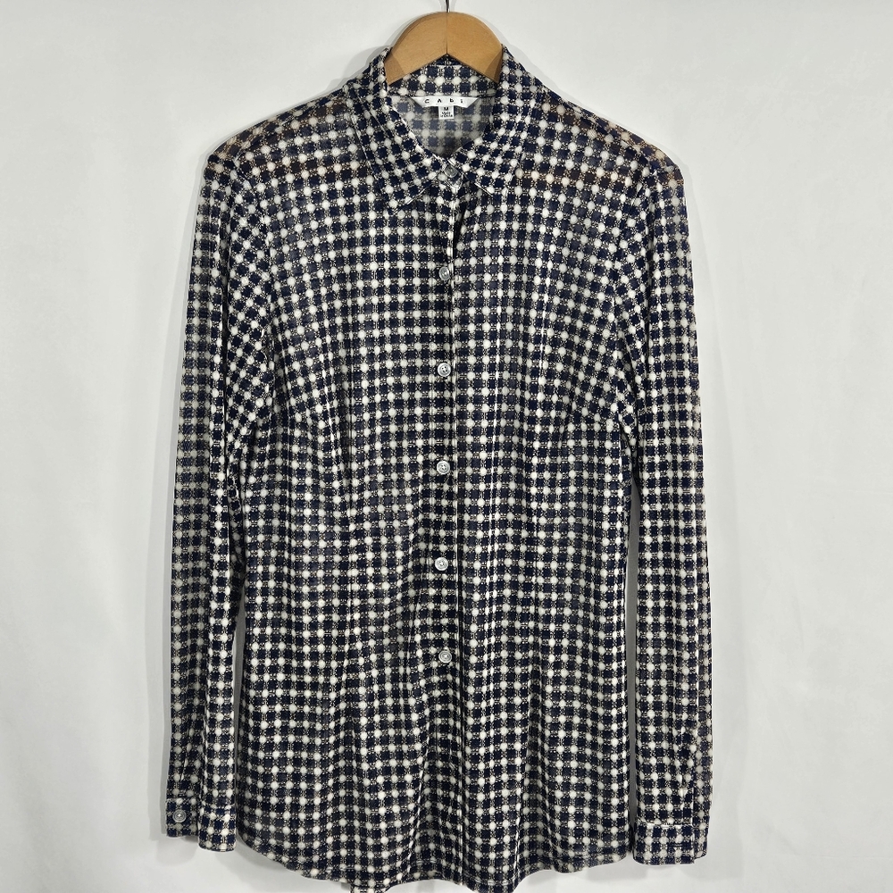 Vtg 90s Y2K Cabi Sheer Shirt